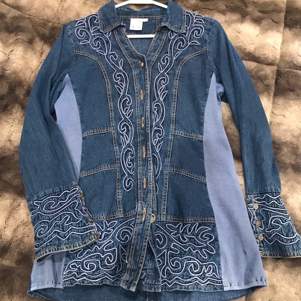 Long Denim Dress Shirt